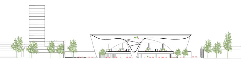 erik giudice architects proposes wooden canopy for jonkoping station in sweden