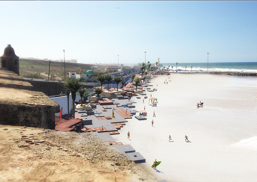 masterplan proposal for rabat's beach in morocco blurs the boundaries between city and sea