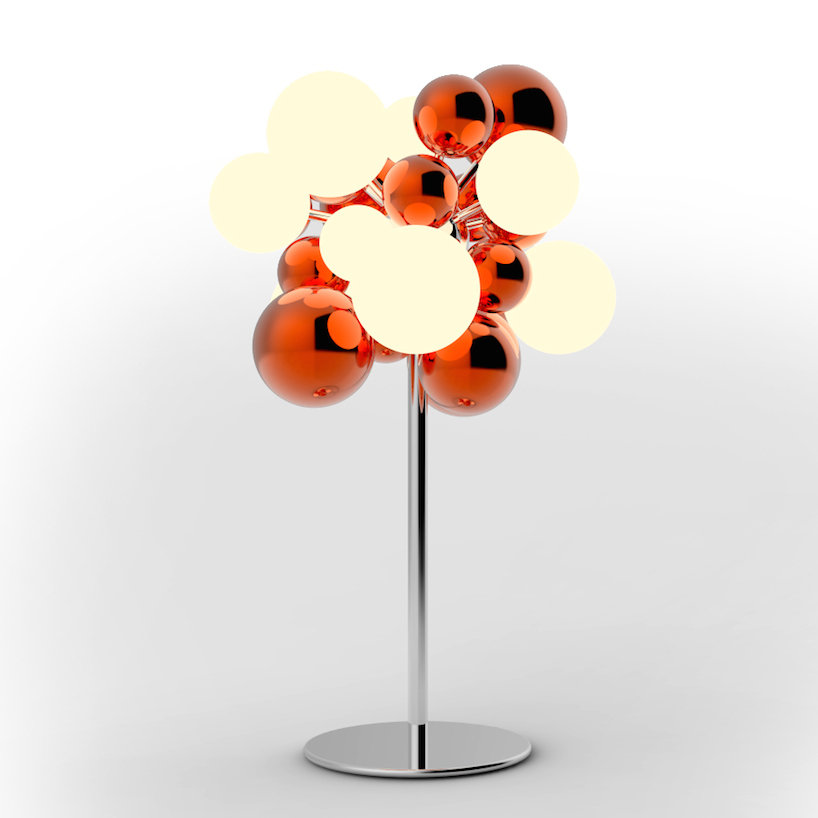 emmanuel babled fuses hand-blown glass and carrara marble with osmosi line