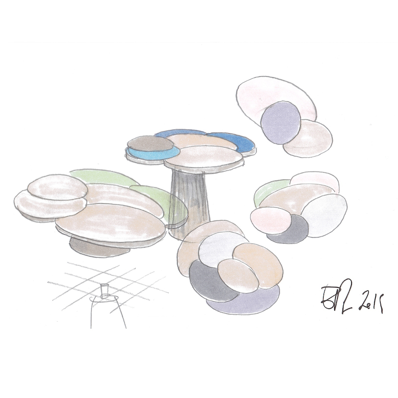 emmanuel babled fuses hand-blown glass and carrara marble with osmosi line