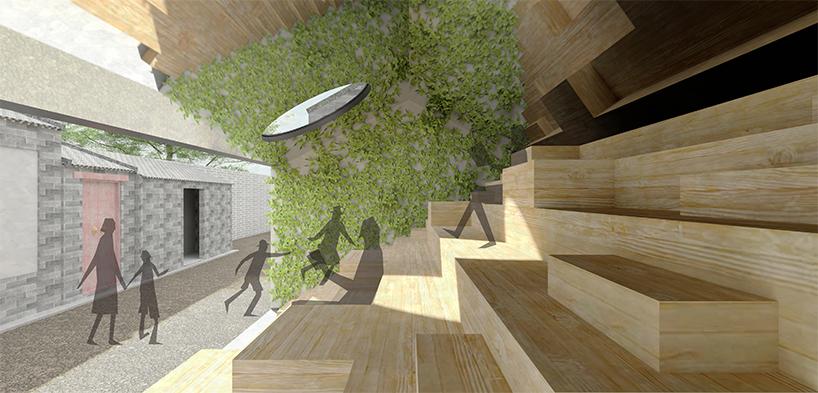 C+ architects' 'stair pavilion' at beijing design week: a communal living room in beijing