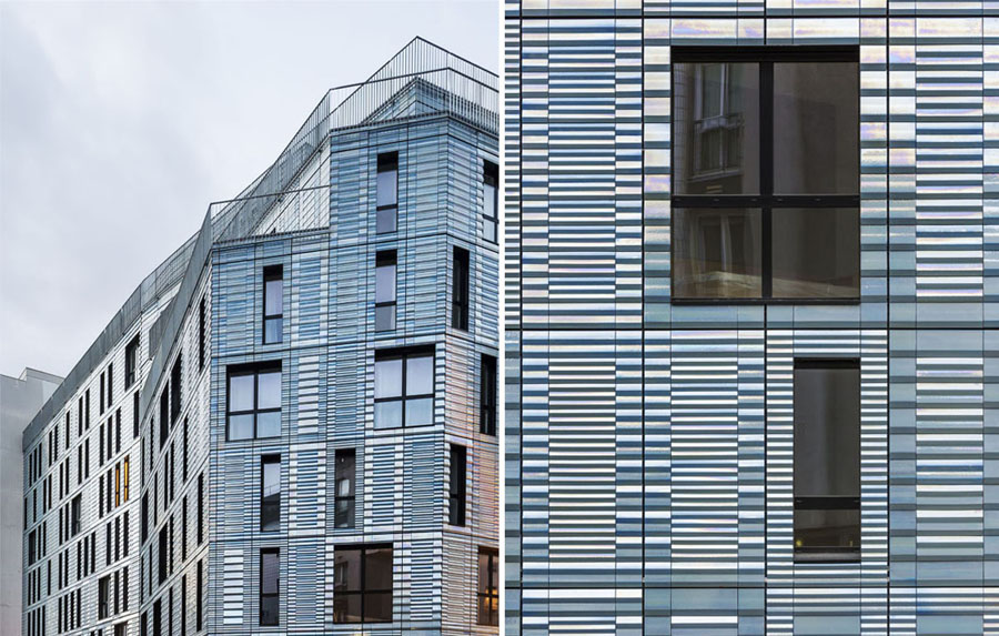 terracotta-clad social housing and restaurant in paris by PERIPHERIQUES