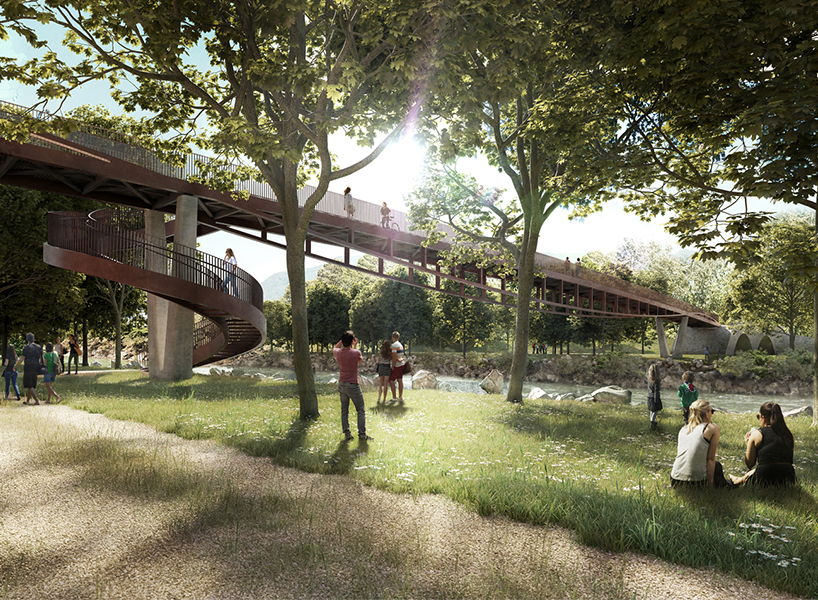 AZPML's winning bridge design mimics the ripples of the ticino river in switzerland - 1