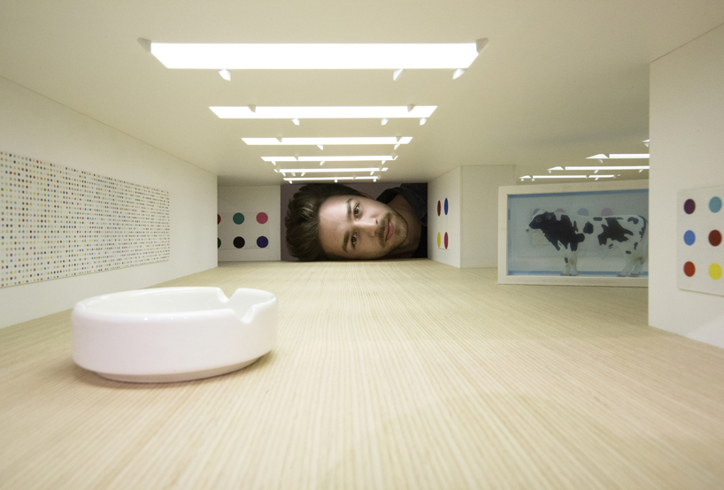 tezi gabunia creates surreal images of big heads inside famous galleries