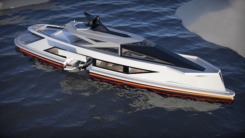 saturnia is a 328-foot long superyacht concept with its own private port designboom