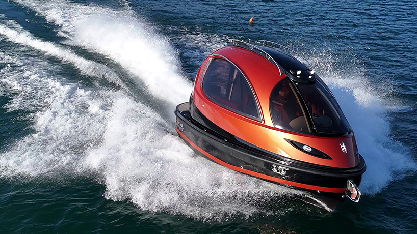 pierpaolo lazzarini's compact hyper-sport yacht offers more power and comfort on water