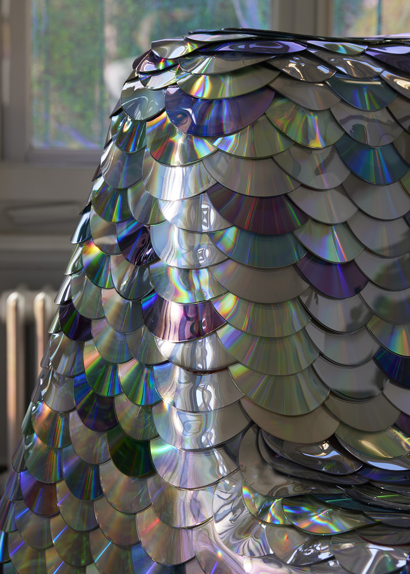 887 cd's and dvd's make up boris dennler's recycled 'compact disc chair'