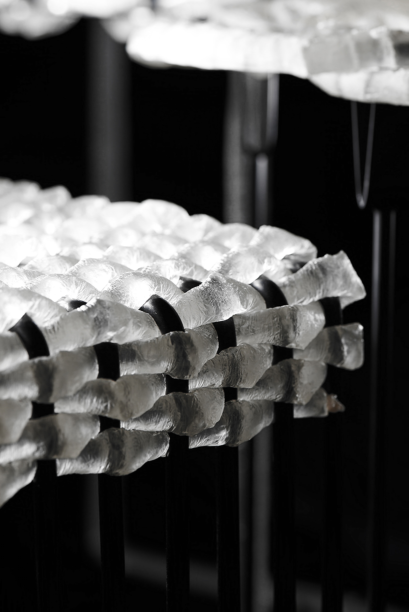 liquid-filled knitmold chairs combine craft and efficiency