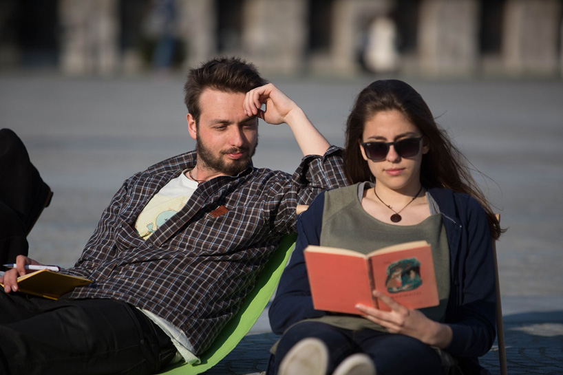 bring a chair anywhere with the leano seat by nik lorbeg