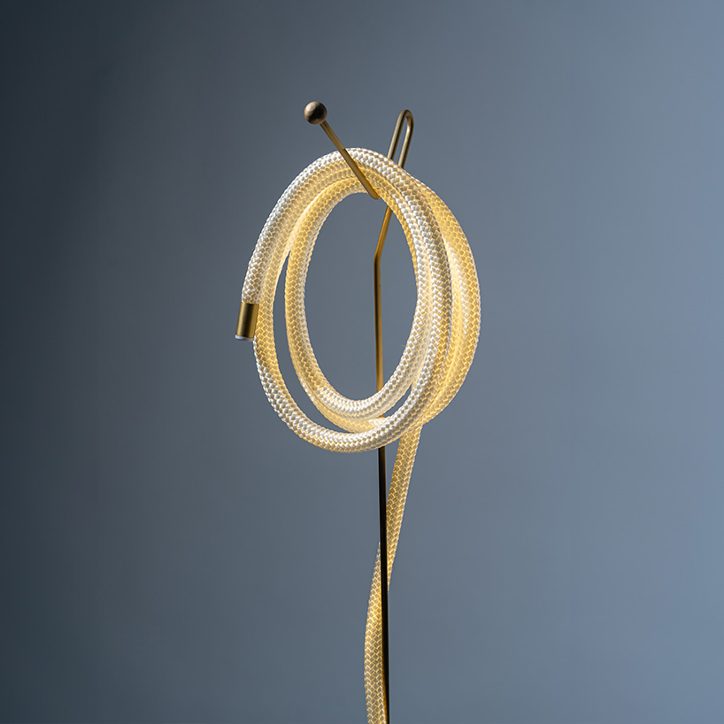 studioknob's knotted rope lamps bring nautical and serpentine motions into modern homes