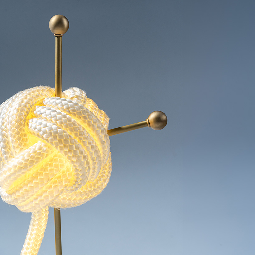 studioknob's knotted rope lamps bring nautical and serpentine motions into modern homes