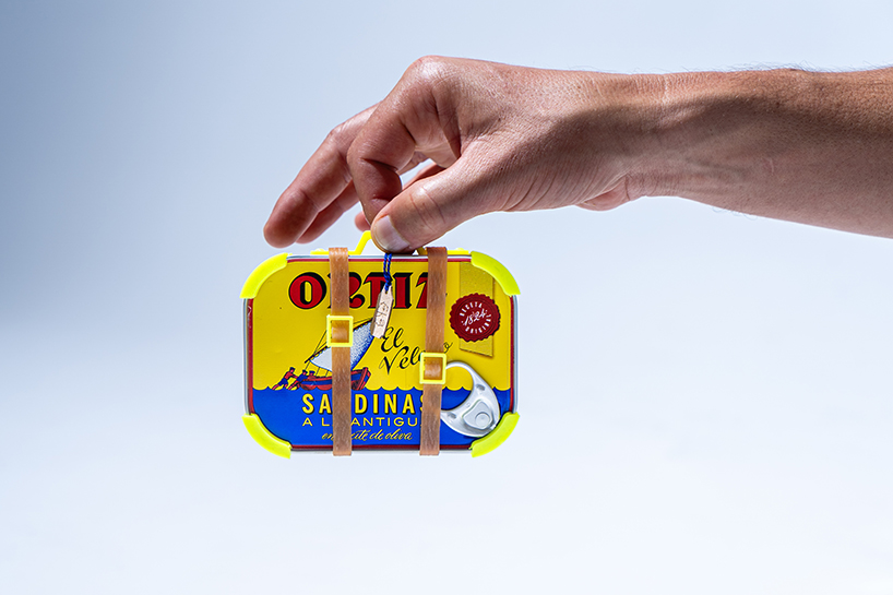 studio knob transforms iconic ortiz sardine cans into tiny sculptural suitcases