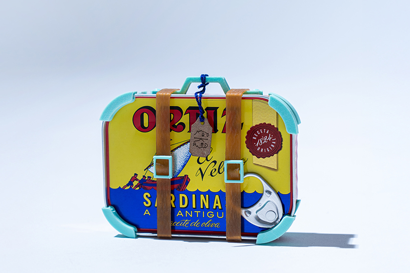 studio knob transforms iconic ortiz sardine cans into tiny sculptural suitcases