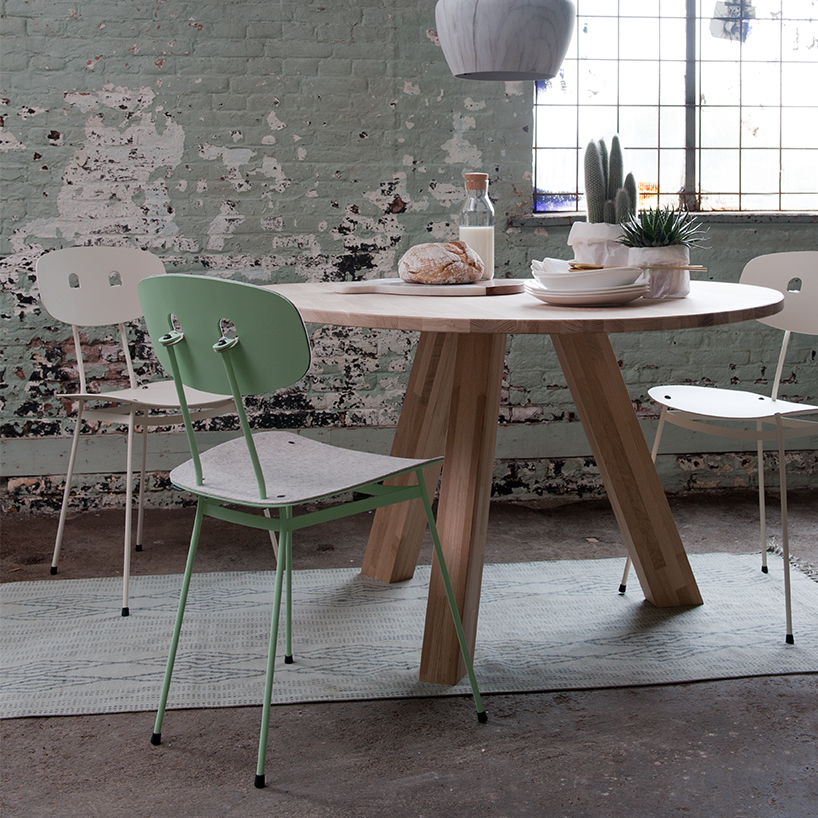 tristan frencken forms bent chair in nod to fifties design