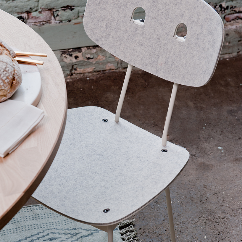 tristan frencken forms bent chair in nod to fifties design