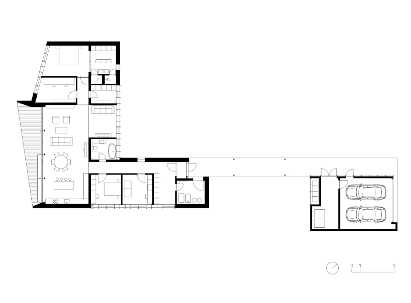 gaiss interpret traditional pitch roof typology to fit a house in an l shaped plot 12