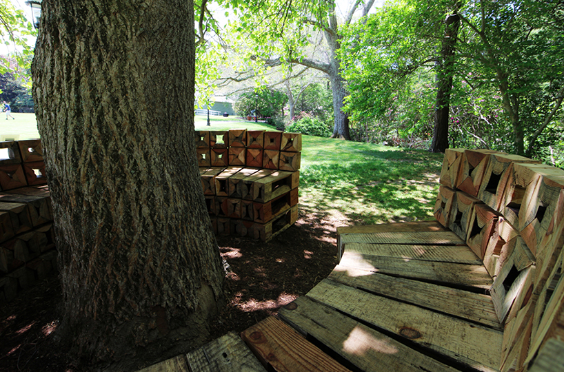 IKD presents outside-in up-cycled bench at secret shelters exhibition
