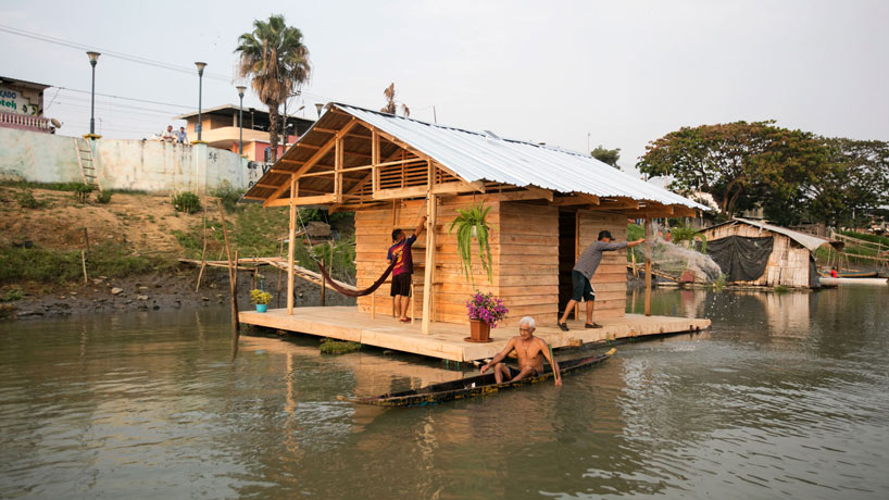 fisherman's refuge by natura futura + juan carlos bamba floats on a river in ecuador - Designboom