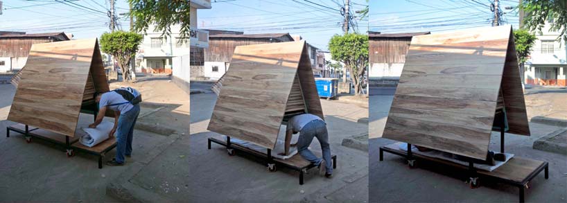 natura futura rolling micro shelter for homeless people in ecuador designboom