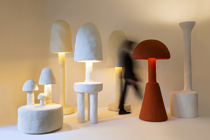 concrete shiitake lamps by mary-lynn and carlo massoud illuminate design doha