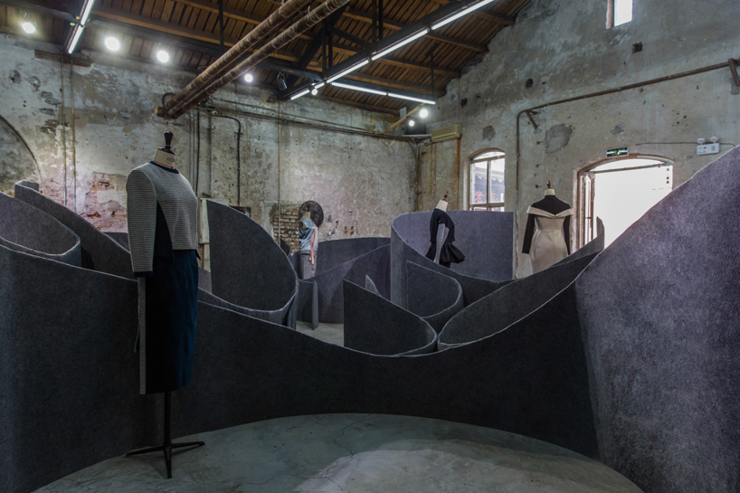 veeco zhao clothing exhibited in installation by update studio
