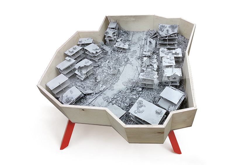 ezri tarazi designs table that pays tribute to the demolished city of aleppo