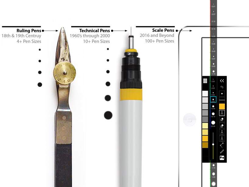 morpholio digitally refines drafting pens in 100+ sizes for the iPad