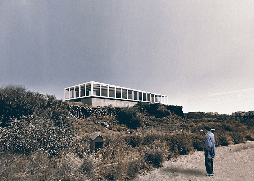 benoit bourd costa del sprawl competition suspended blocks concrete art center designboom
