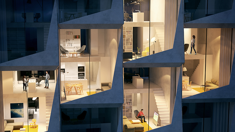 peter pichler's looping towers will act as a residential hub with public facilities