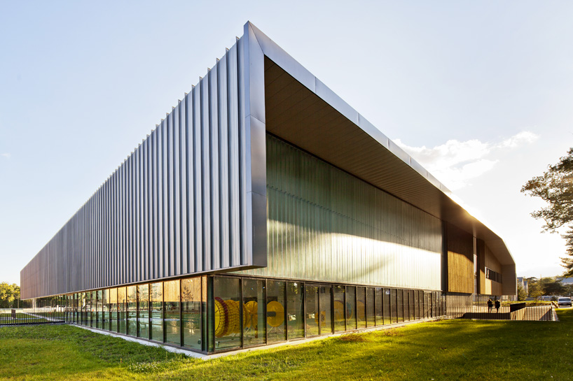 barthelemy & grino's sports halls echo the forest's lines