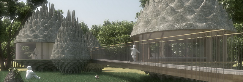 3GATTI imagines the pinecones resort as an inflatable eco-retreat in latvia - 1