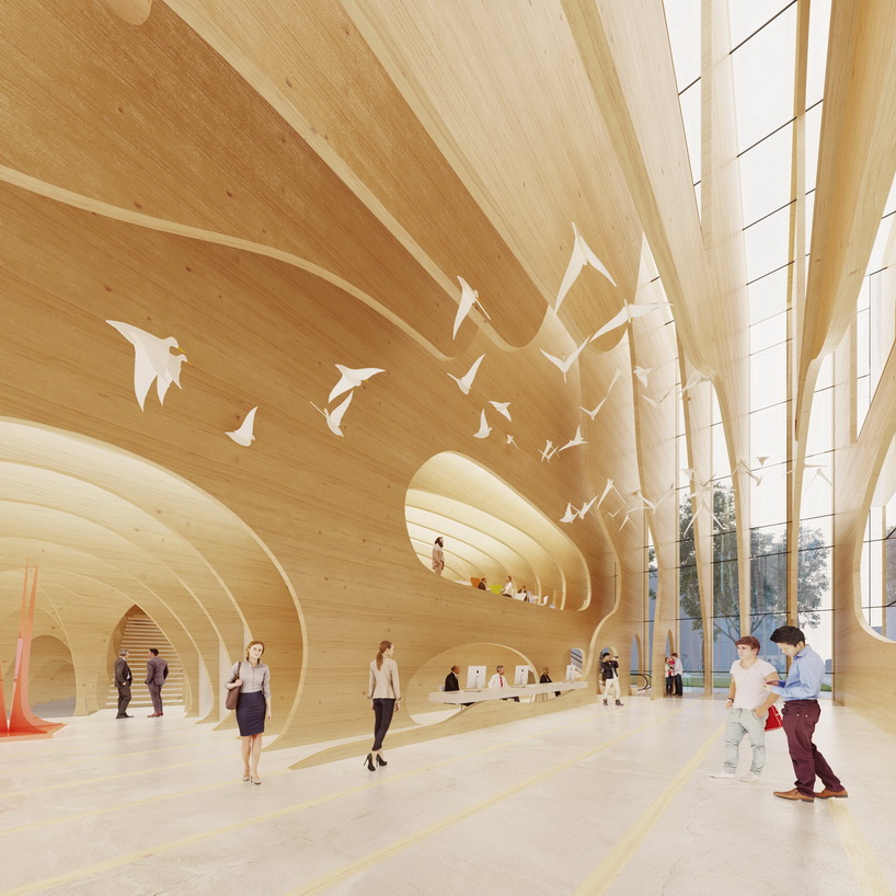 3GATTI's museum proposal in finland aims to be a landmark with its giant wooden blades