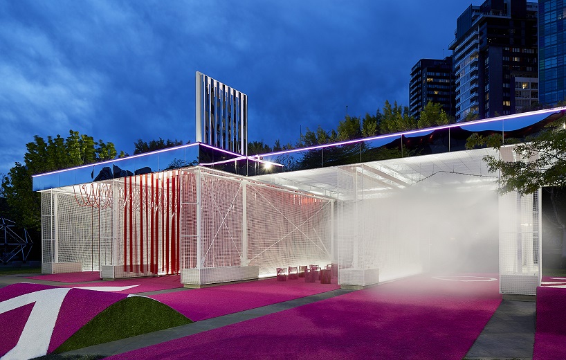M@STUDIO architects neon-pink car wash pavilion 2016 NGV architecture commission australia