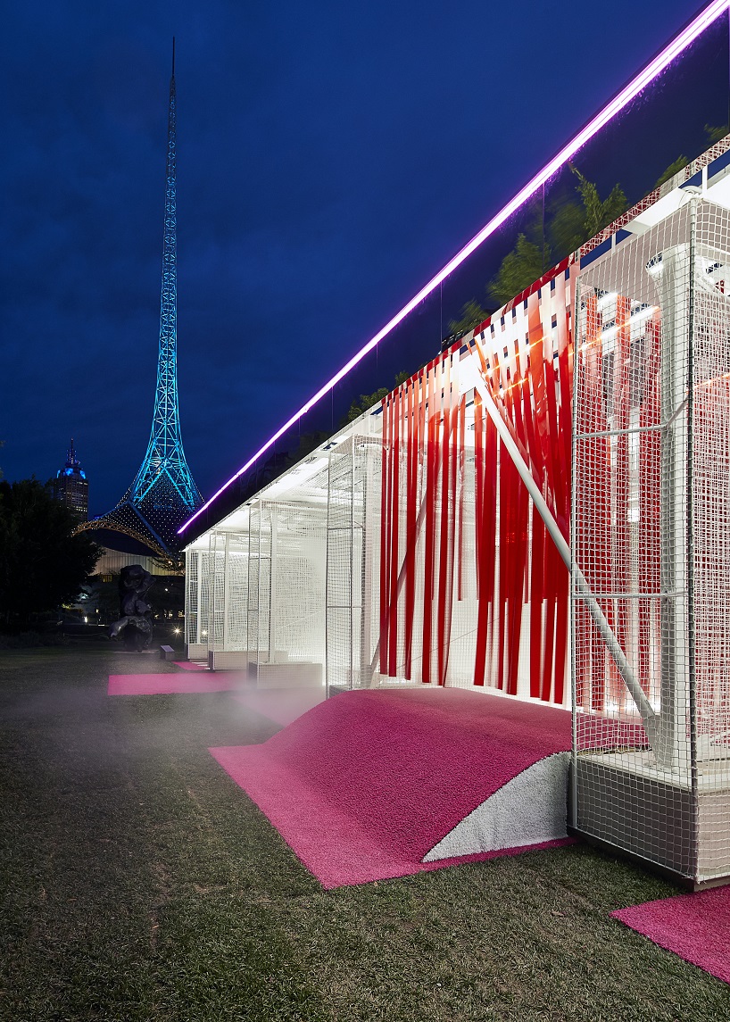 M@STUDIO architects neon-pink car wash pavilion 2016 NGV architecture commission australia
