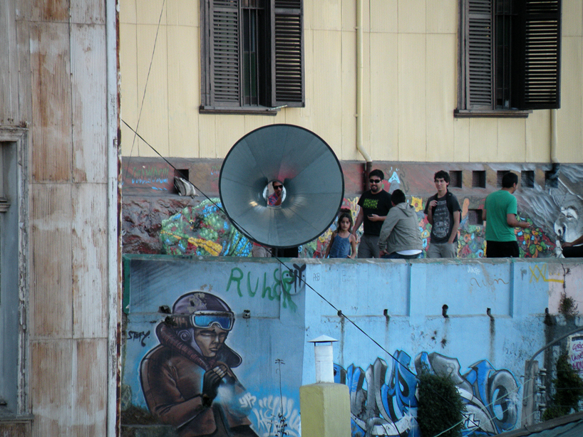 cecilia nercasseau gibson's fonópticos frames connect users to the urban landscape