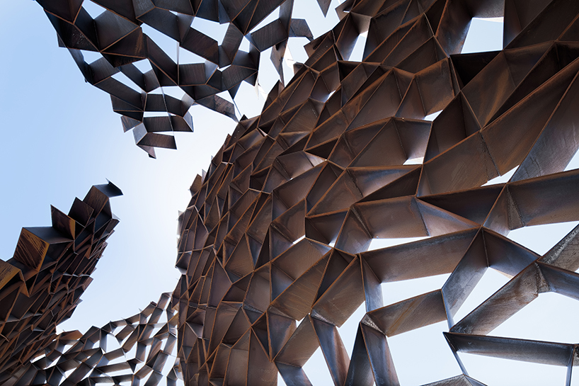 corten steel wall toti semerano salento italy designboom