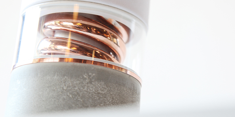 pavilion speaker by hult design unifies acoustic needs with copper and concrete details