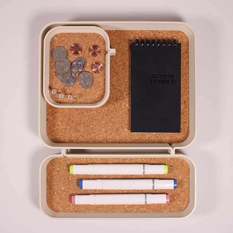 recycled food packaging turns into vibrant 3D-printed series of office items