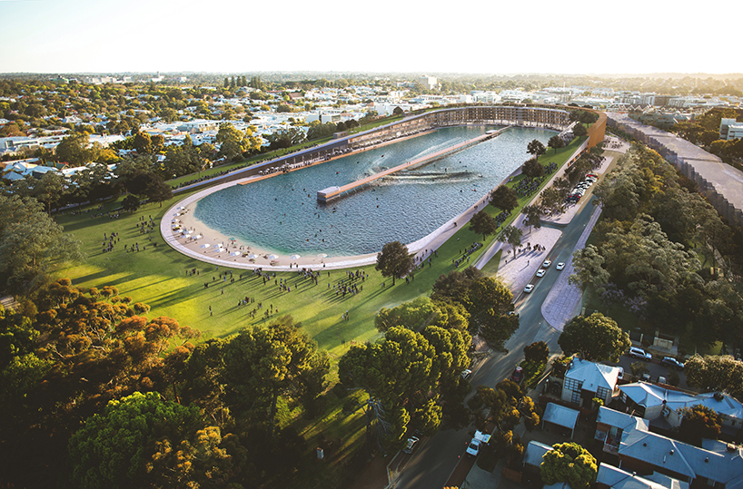 MJA studio proposes surf park to replace soon to be demolished stadium in australia