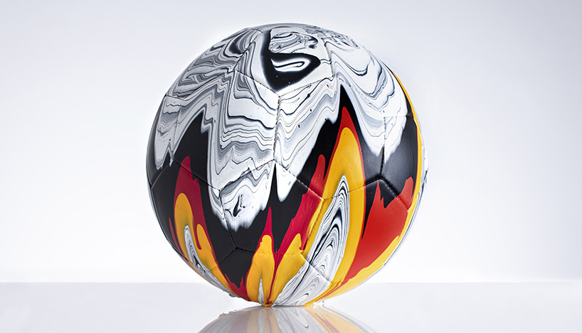 craig black turns national football kits into colorful marbled balls designboom