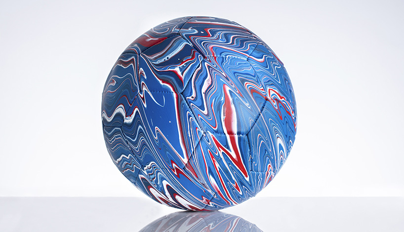craig black turns national football kits into colorful marbled balls designboom