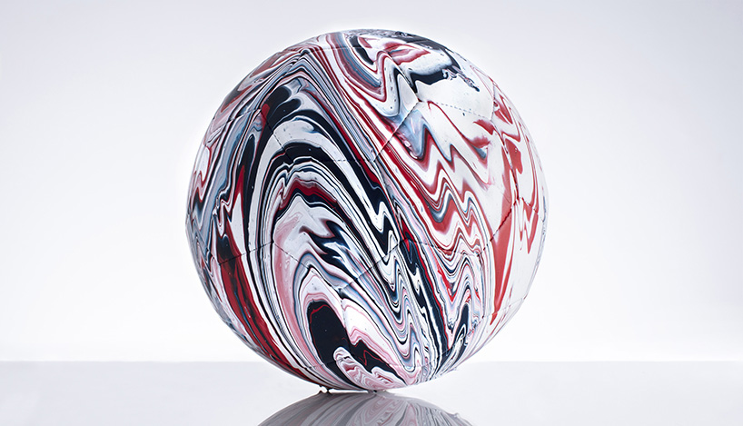 craig black turns national football kits into colorful marbled balls designboom