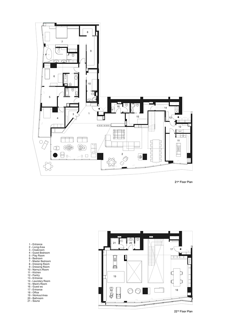 fields completes bespoke interior of a split level apartment in istanbul