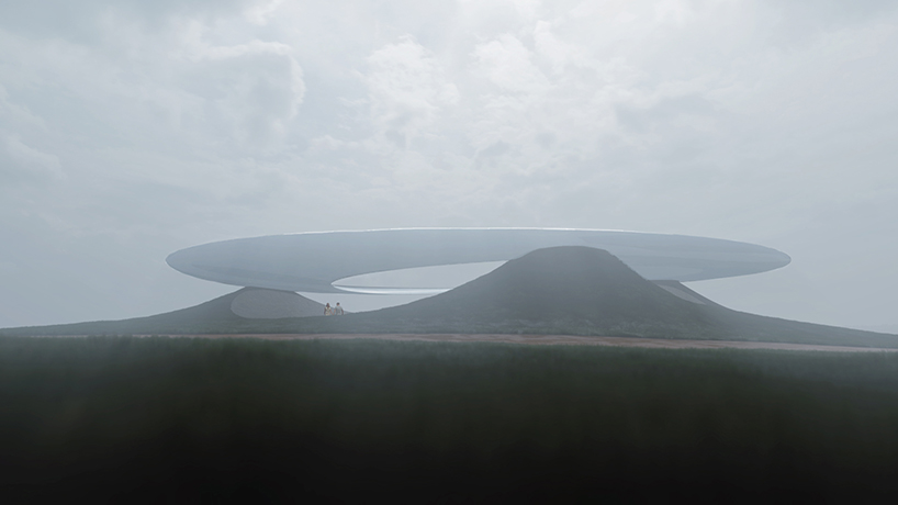 technology center by reform in china hovers above xinglong lake like an interstellar halo