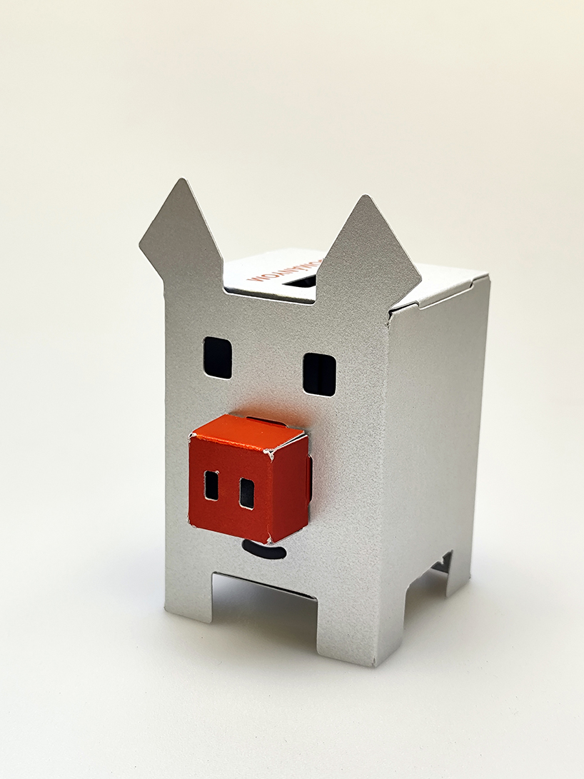 metallic paper piggy bank