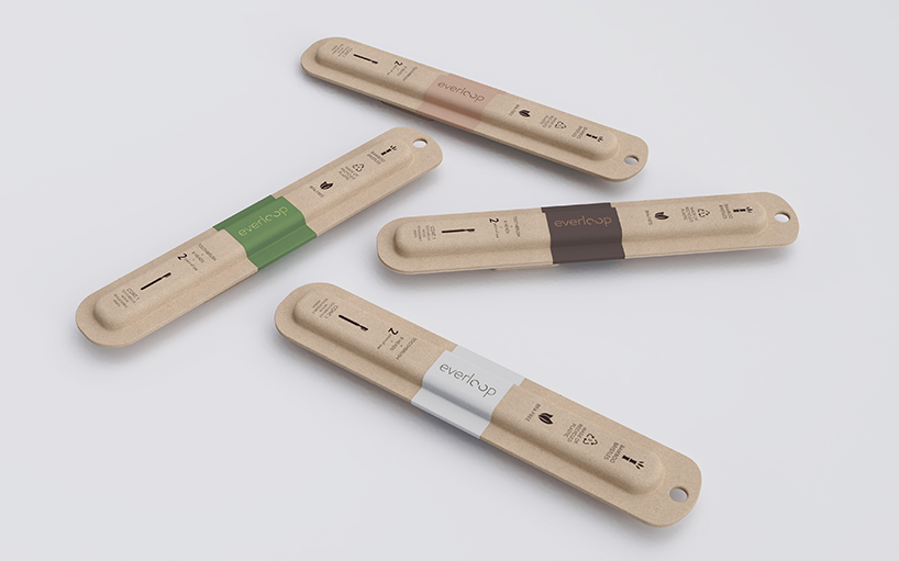 the everloop toothbrush is made with replaceable bamboo bristles and recycled plastic designboom