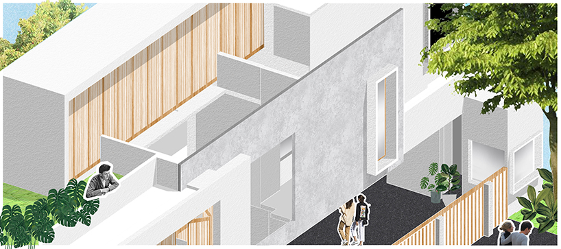 renesa's house in india creates a collage of massive geometric forms