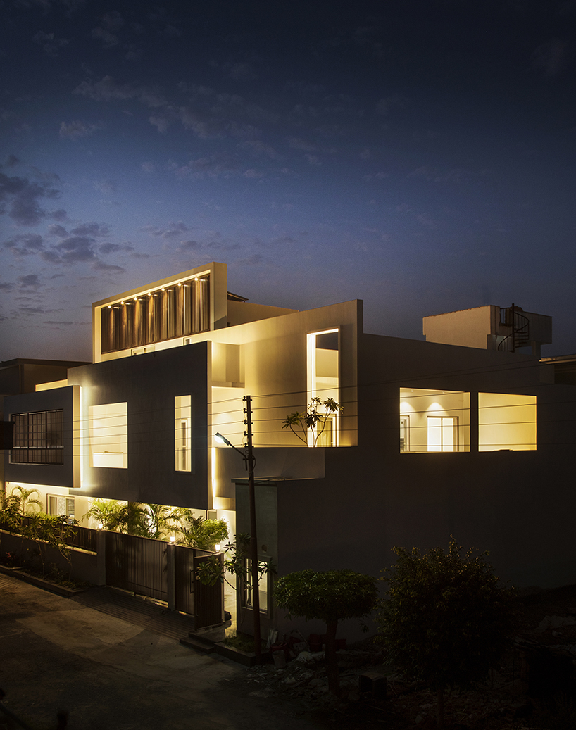 renesa's house in india creates a collage of massive geometric forms