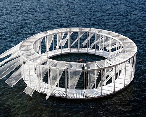 antiroom II, a self-assembled floating pavilion in malta built for EASA link 2015