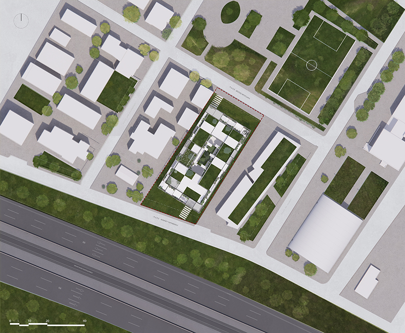 georges batzios architects proposes planted scaffolding for office building in athens